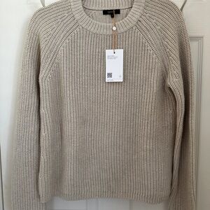 Quince Beige Knit Crew Neck Sweater